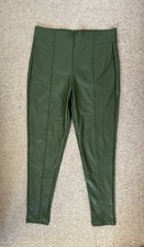 womens green faux leather pvc